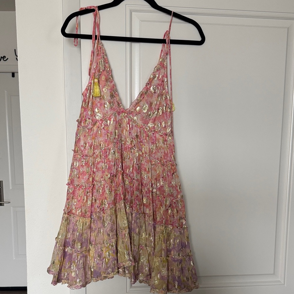 Rococo Sand Pink and Gold Dress XS